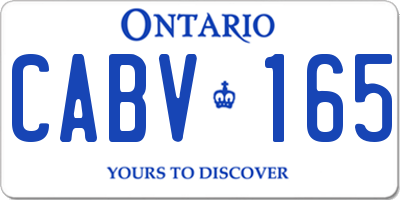 ON license plate CABV165