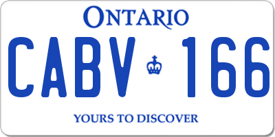 ON license plate CABV166