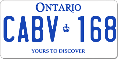 ON license plate CABV168