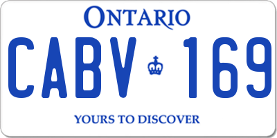 ON license plate CABV169