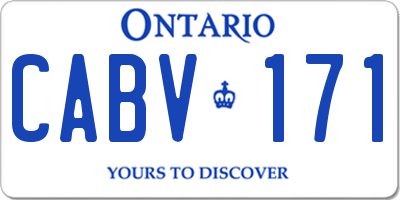 ON license plate CABV171