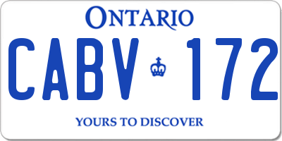 ON license plate CABV172