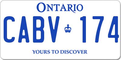 ON license plate CABV174