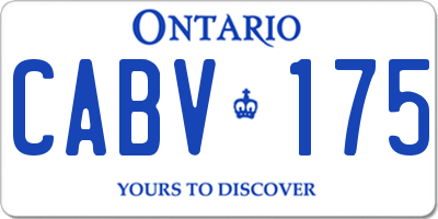 ON license plate CABV175