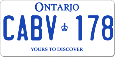 ON license plate CABV178