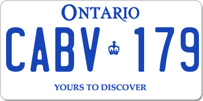 ON license plate CABV179