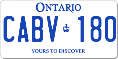 ON license plate CABV180