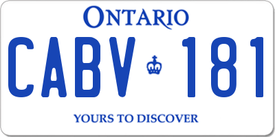 ON license plate CABV181