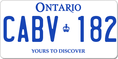 ON license plate CABV182