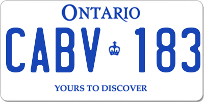 ON license plate CABV183