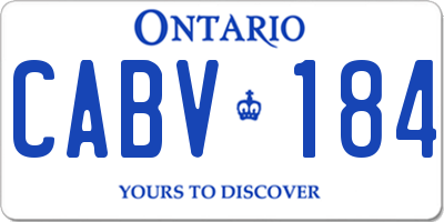 ON license plate CABV184