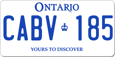 ON license plate CABV185