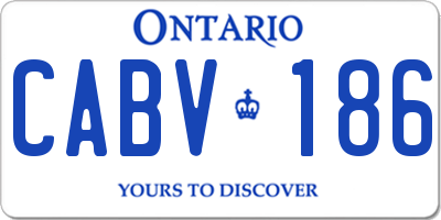 ON license plate CABV186