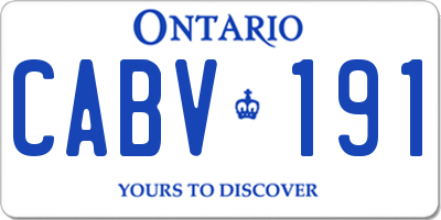 ON license plate CABV191