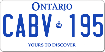 ON license plate CABV195