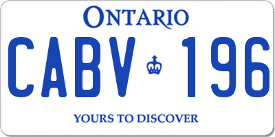 ON license plate CABV196