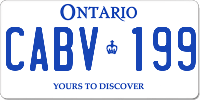 ON license plate CABV199