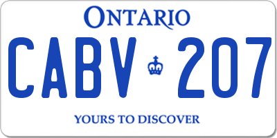 ON license plate CABV207