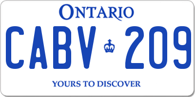 ON license plate CABV209