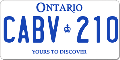 ON license plate CABV210