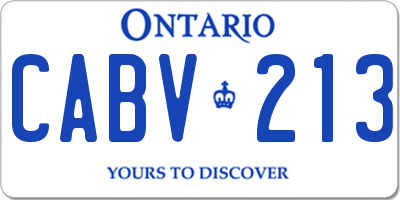 ON license plate CABV213