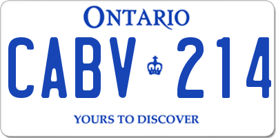 ON license plate CABV214