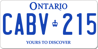 ON license plate CABV215