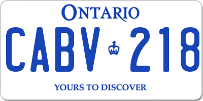 ON license plate CABV218