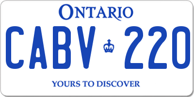 ON license plate CABV220