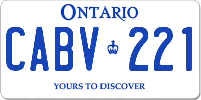 ON license plate CABV221