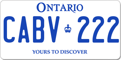 ON license plate CABV222