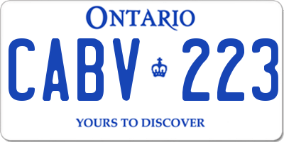 ON license plate CABV223