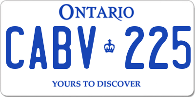 ON license plate CABV225