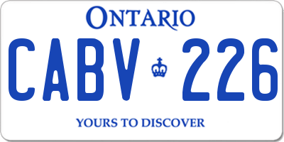 ON license plate CABV226