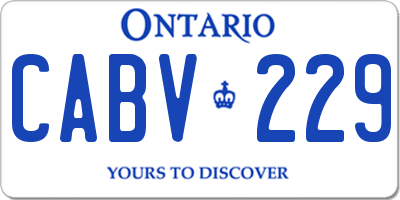 ON license plate CABV229