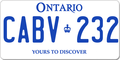 ON license plate CABV232