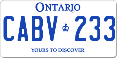 ON license plate CABV233