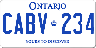 ON license plate CABV234