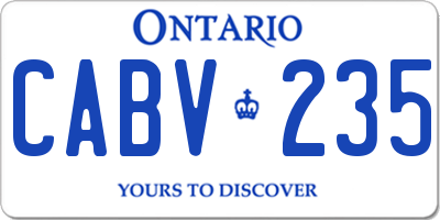 ON license plate CABV235