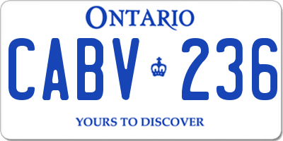 ON license plate CABV236