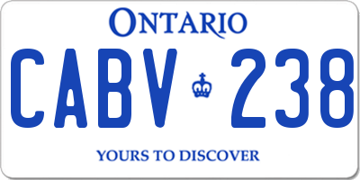 ON license plate CABV238