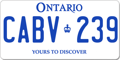 ON license plate CABV239