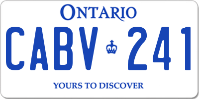 ON license plate CABV241