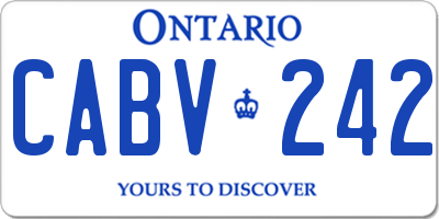 ON license plate CABV242