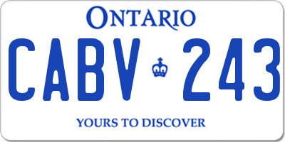 ON license plate CABV243