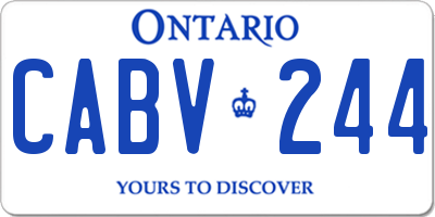 ON license plate CABV244