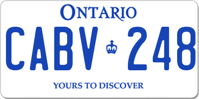 ON license plate CABV248