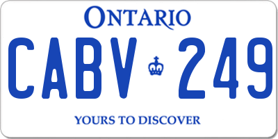 ON license plate CABV249