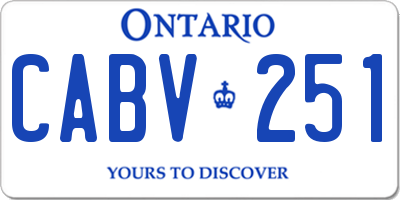 ON license plate CABV251