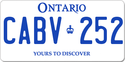 ON license plate CABV252